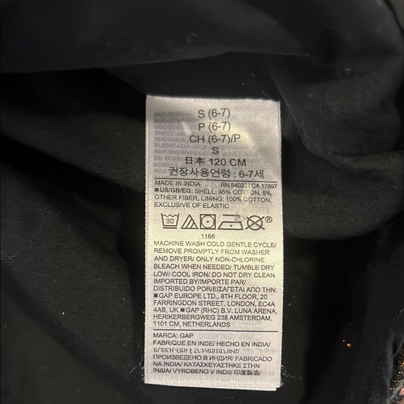 GAP Black and Gold Floral Square Neck Puff Sleeve Knee-Length Dress - Picture 8 of 10